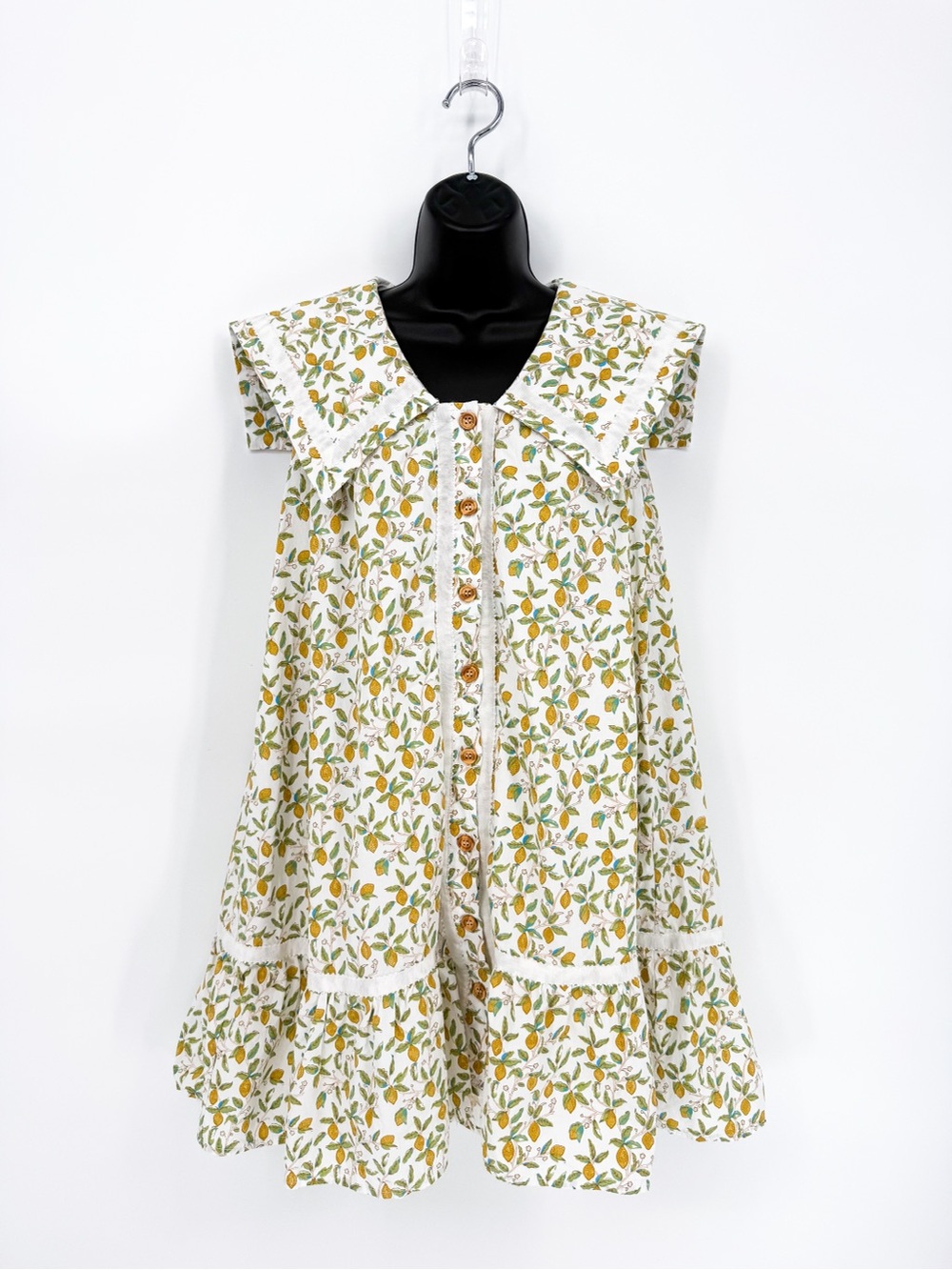 Lovelo Novelty Lemon Print Cotton Mini Shirt Dress Small